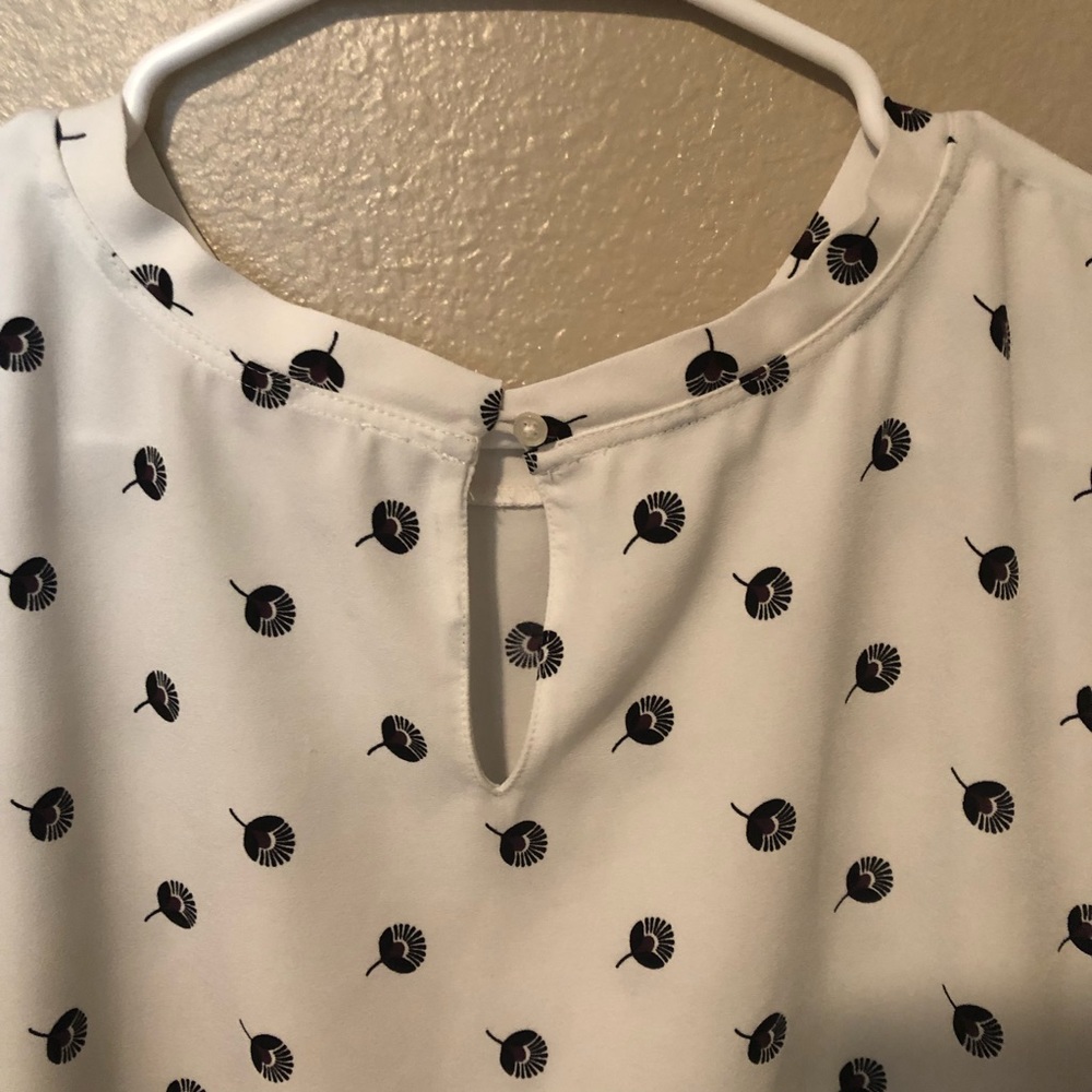Loft White Purple and Black Top - Picture 5 of 5